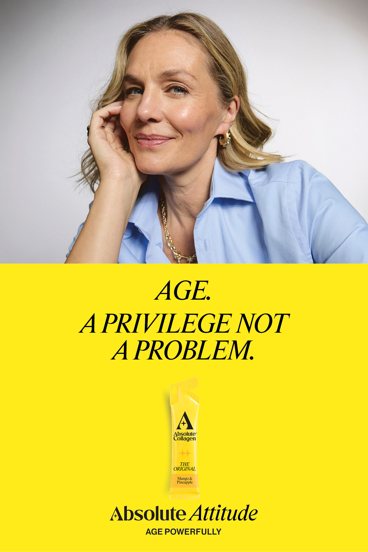 Absolute Collagen poster: Age a privilege, not a problem