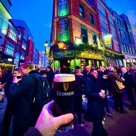 Pints of Guinness in a pub